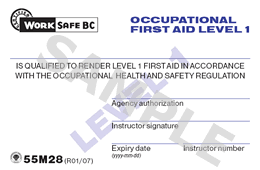 Occupational First Aid Level 1 Certificate