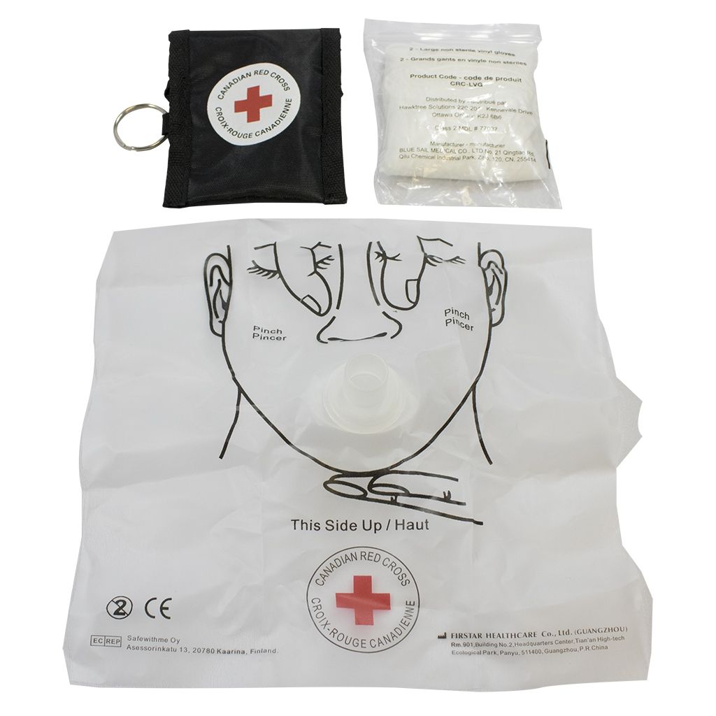 Canadian Red Cross CPR Key Chain Mask and Gloves - image