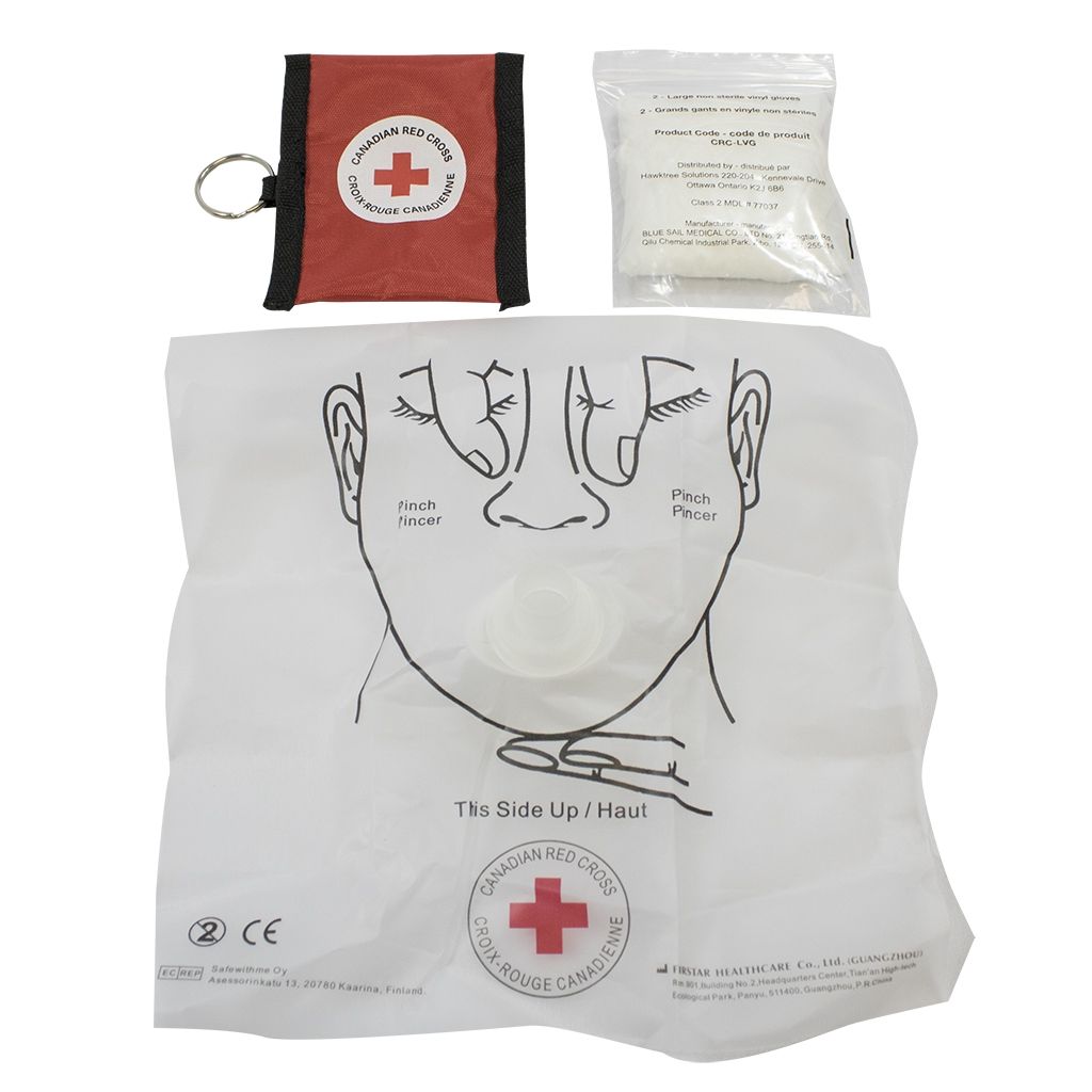 Canadian Red Cross CPR Key Chain Mask and Gloves - image