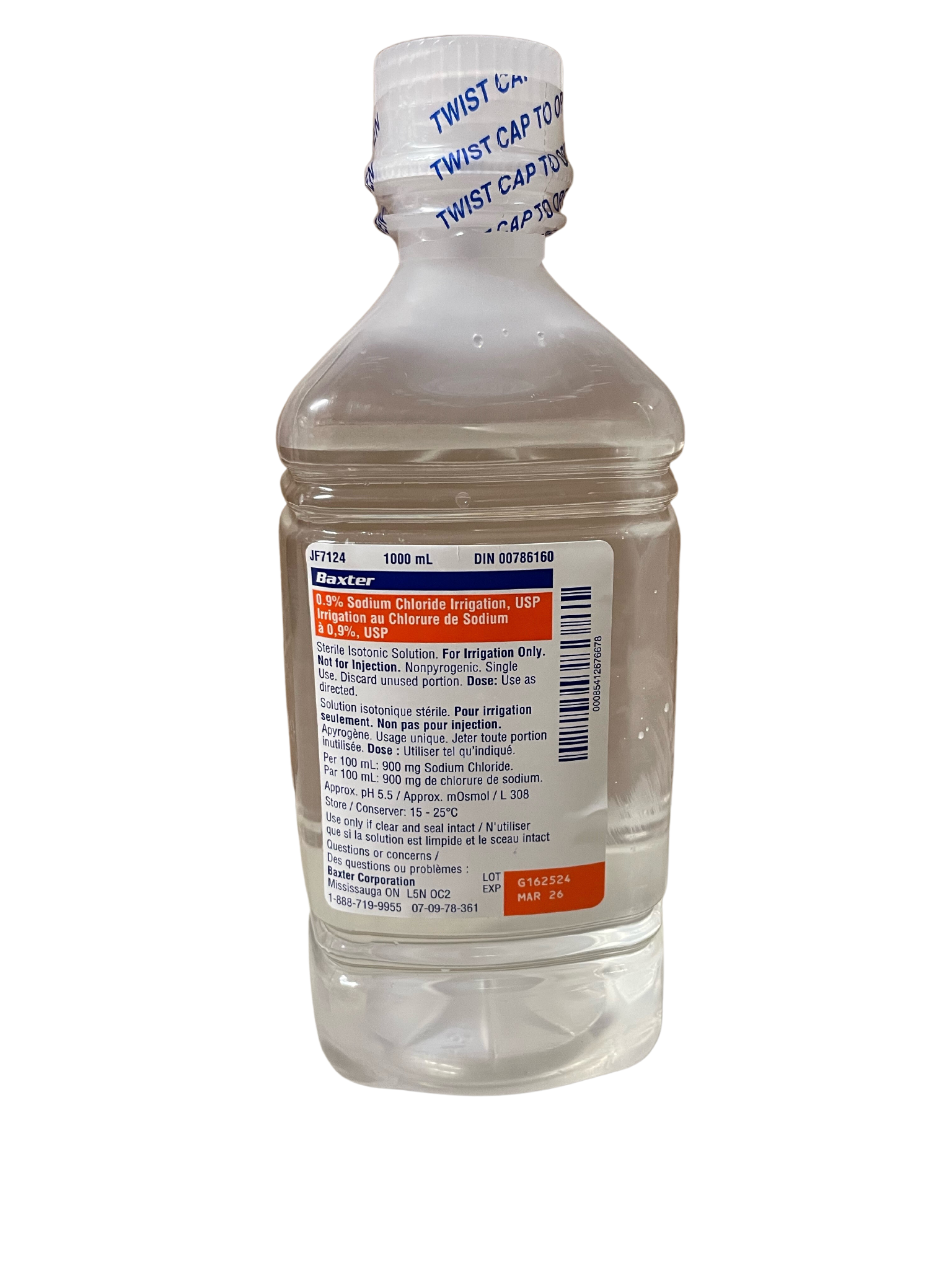 1 Liter Saline Solution 