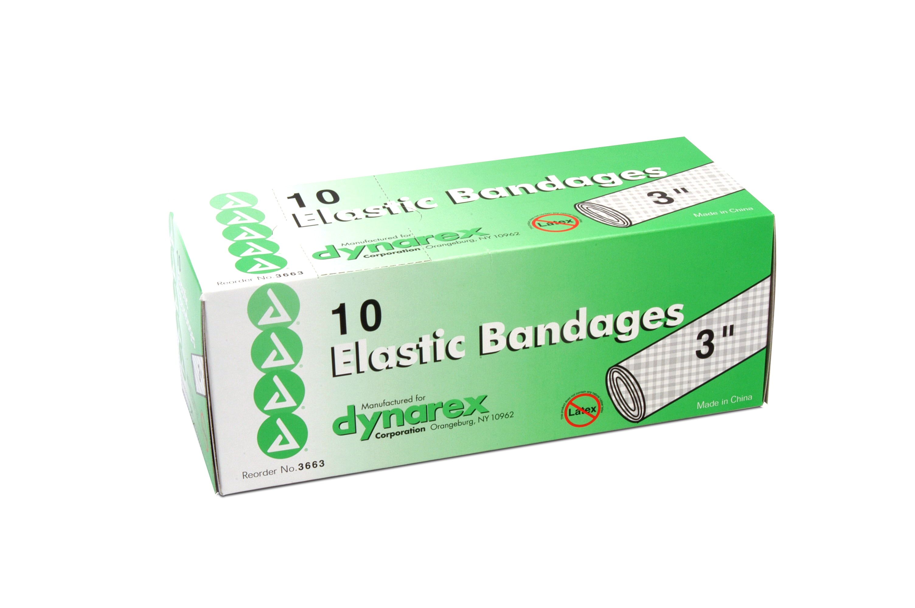 3 Inch Tensor Elastic Bandage: Box of 10
