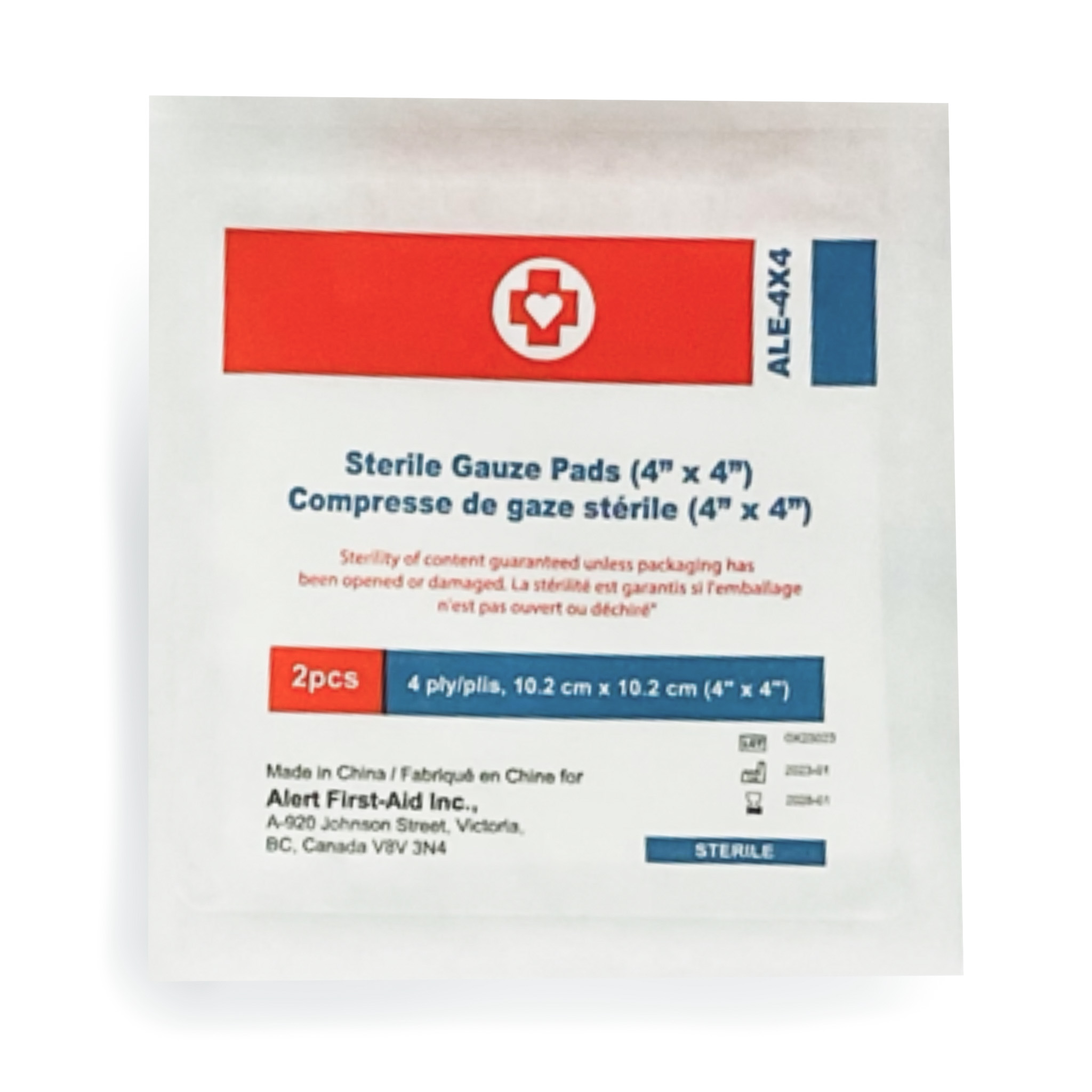 4" x 4" Sterile Gauze Non-Woven 4-Ply - 2pcs