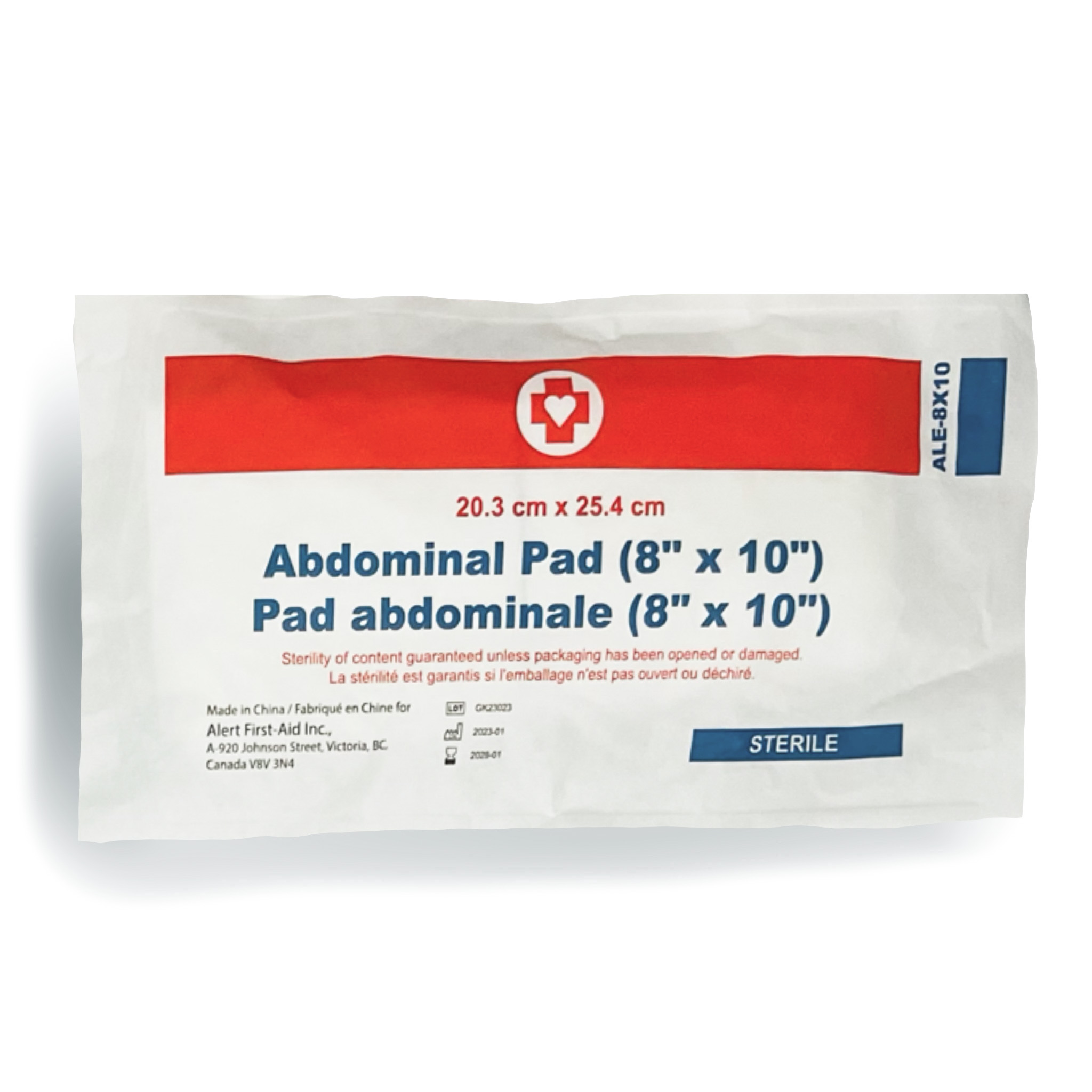 8" x 10" Sterile Abdominal Pad - Single