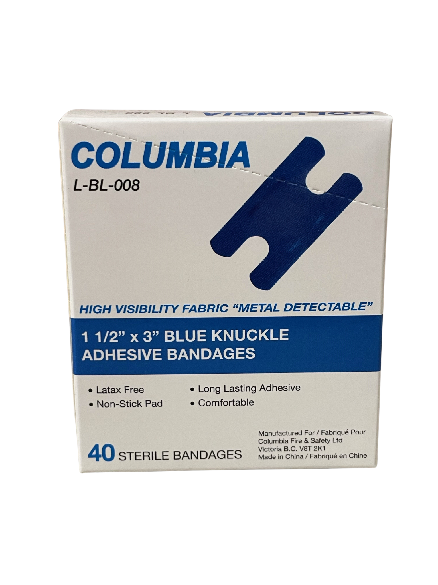 Blue Food Prep Cloth Knuckle Bandage (Box of 50)