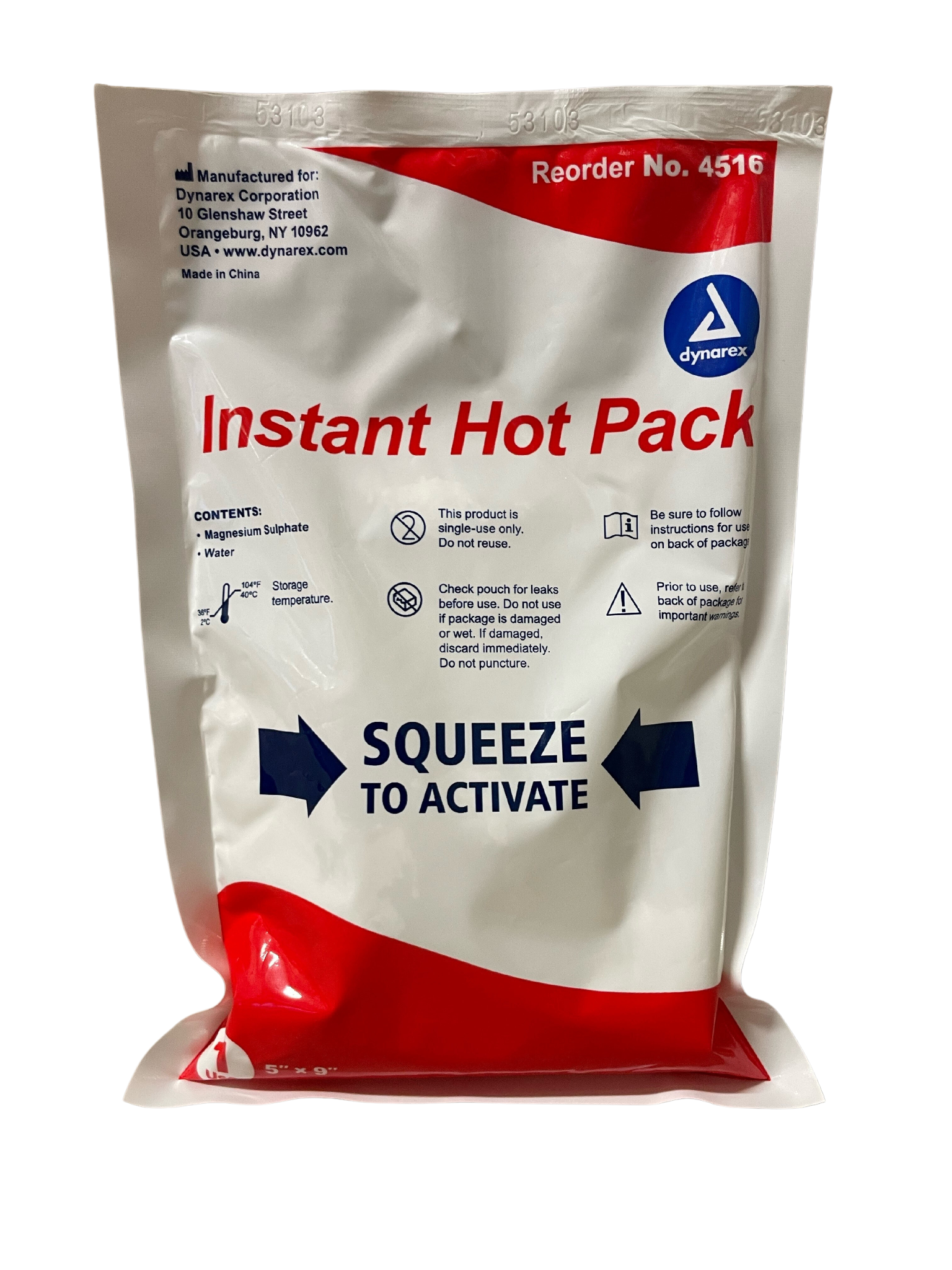 Instant Hot Pack 5''x9'' Non Toxic