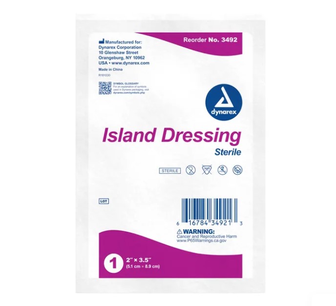 Sterile Island Dressings 2" x 3.5" - Single