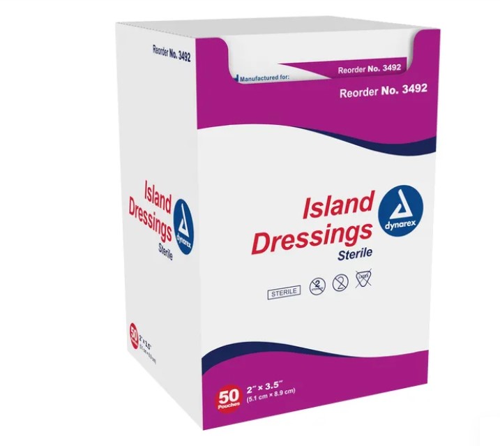 Sterile Island Dressings 2" x 3.5" - Box of 50