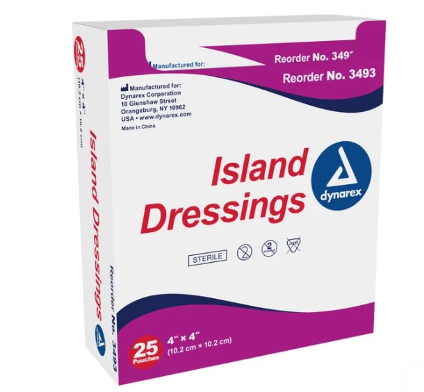 Sterile Island Dressings 4" x 4" - Box of 25