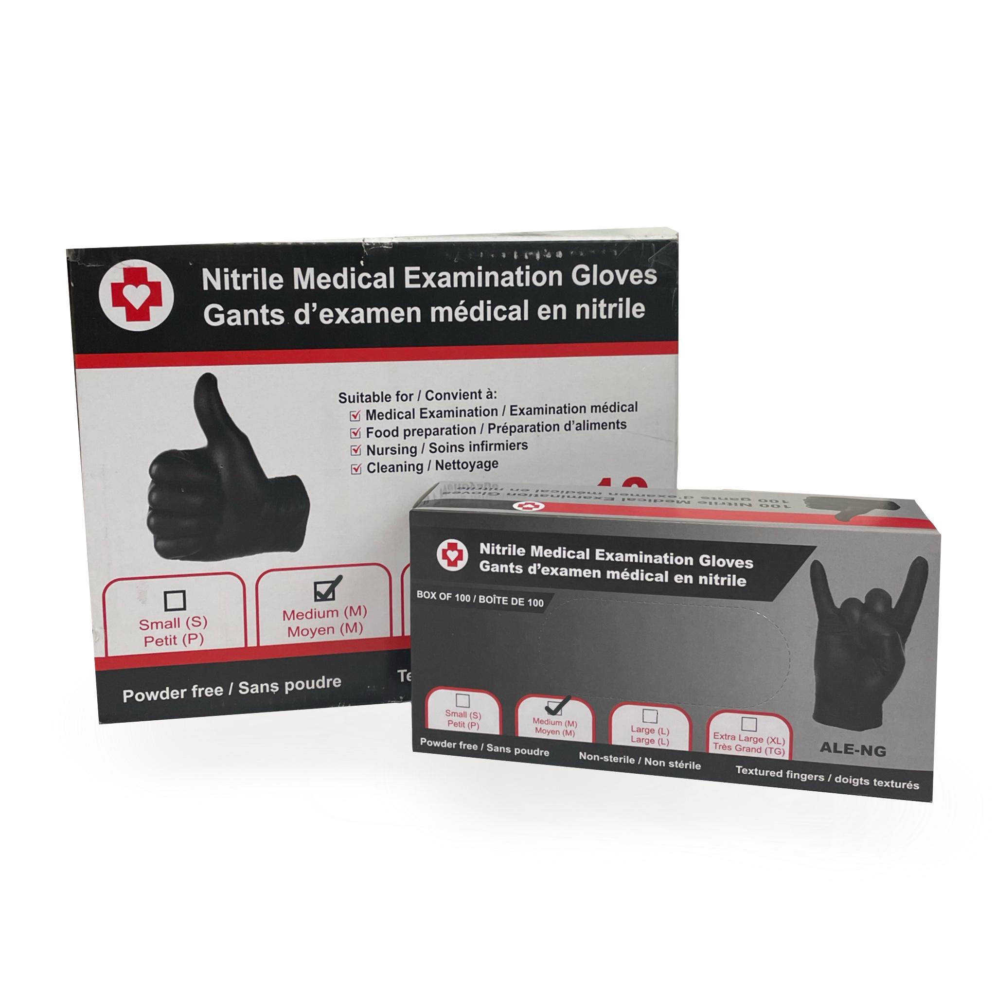 Medium Black Nitrile Gloves - Case of 10 Boxes