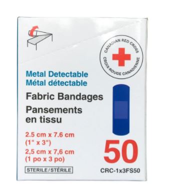 1x3 Blue Food Prep Cloth Strip Bandage (Box of 50) image